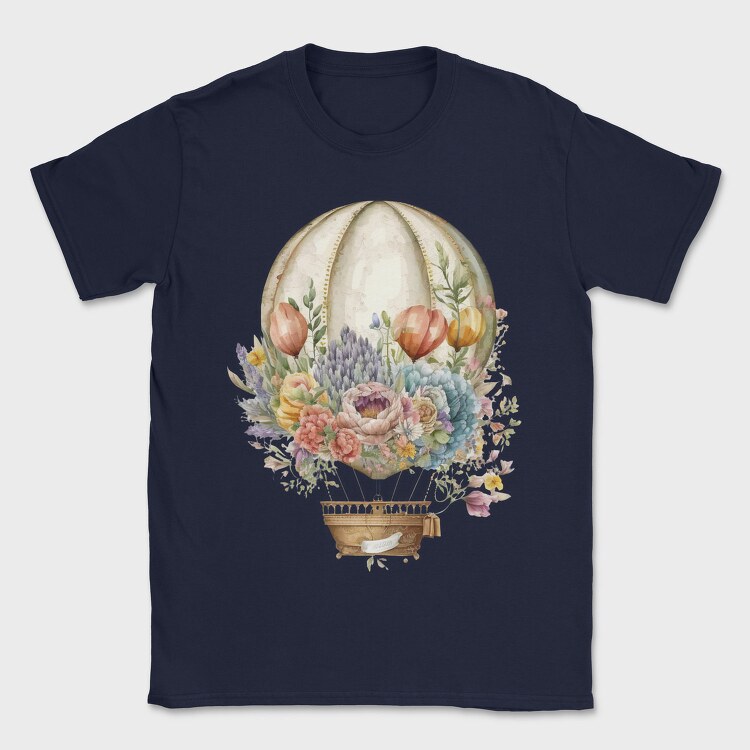 Balloon Floral Vintage, Tricou Barbati (Unisex)