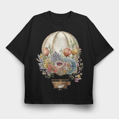 Balloon Floral Vintage, Tricou Oversize Barbati (Unisex)