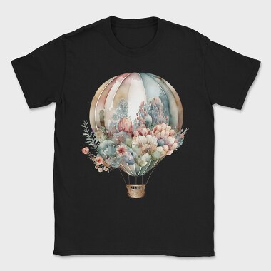 Balloon Floral Voyage, Tricou Barbati (Unisex)
