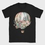 Balloon Floral Voyage, Tricou Barbati (Unisex)
