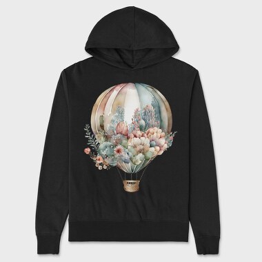 Balloon Floral Voyage, Hanorac Oversize Barbati (Unisex)