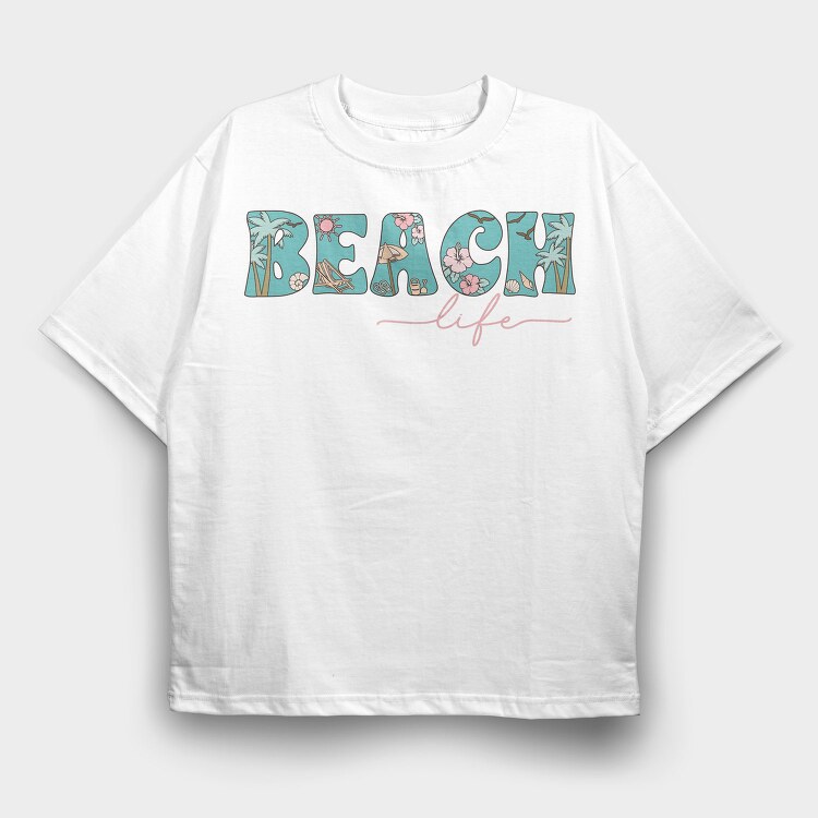 Beach Life, Tricou Oversize Barbati (Unisex)
