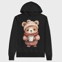 Bear Coffee Cup, Hanorac Oversize Barbati (Unisex)