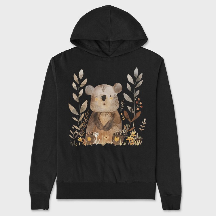 Bear Flower Friends, Hanorac Oversize Barbati (Unisex)