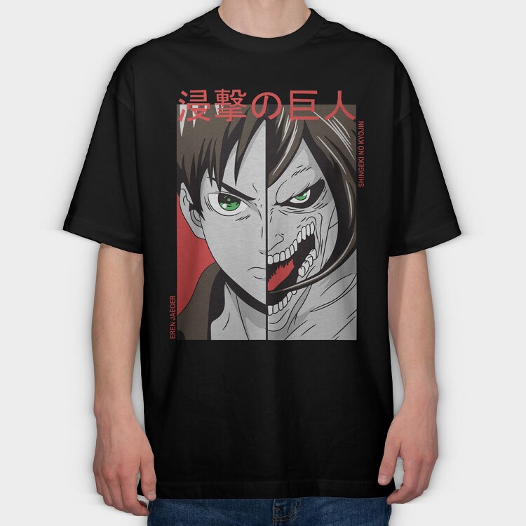 Eren Jaeger, Tricou Oversize Barbati (Unisex)