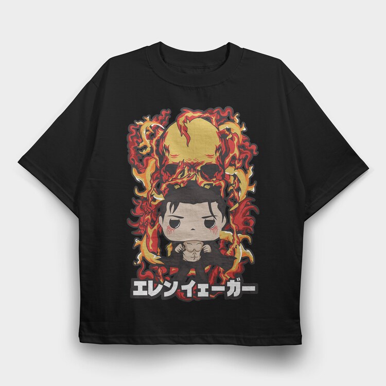 Funko Anime Attack on Titan 2, Tricou Oversize Barbati (Unisex)