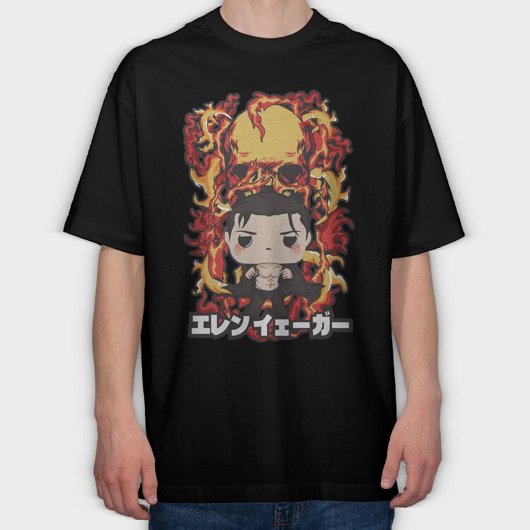 Funko Anime Attack on Titan 2, Tricou Oversize Barbati (Unisex)