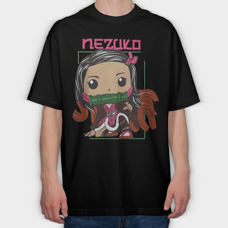 Funko Anime Demon Slayer Nezuko Kamado, Tricou Oversize Barbati (Unisex)