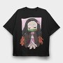 Demon Slayer Pillow 1, Tricou Oversize Barbati (Unisex)