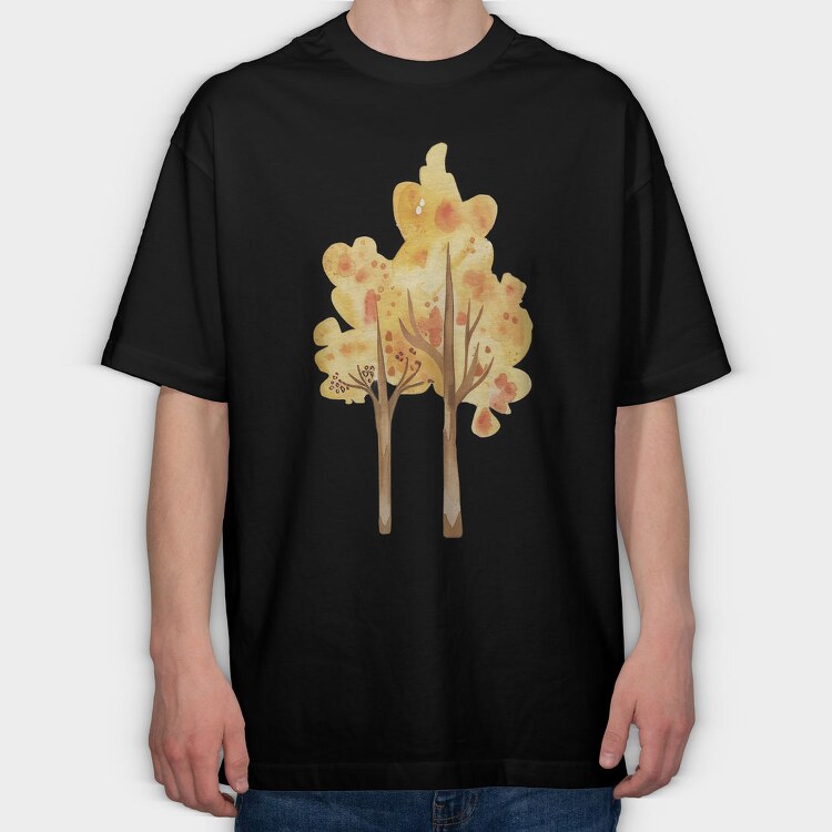 Autumn Leaves Tree, Tricou Oversize Barbati (Unisex)