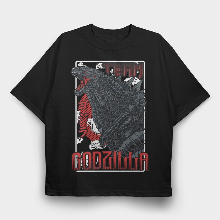 Godzilla Tribute, Tricou Oversize Barbati (Unisex)