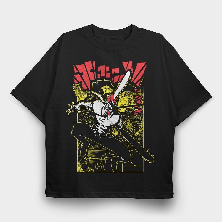 Chainsaw Man 2, Tricou Oversize Barbati (Unisex)