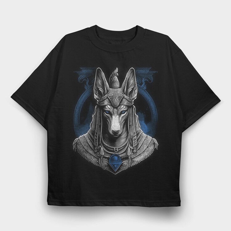 Anubis White, Tricou Oversize Barbati (Unisex)