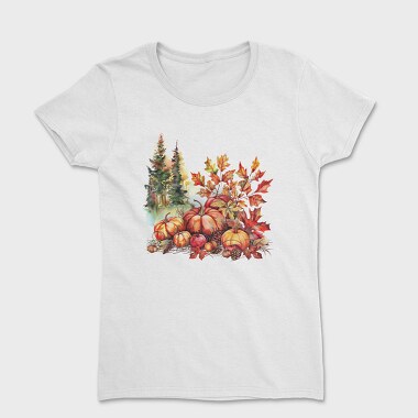 Autumn Pumpkins Leaves, Tricou Femei