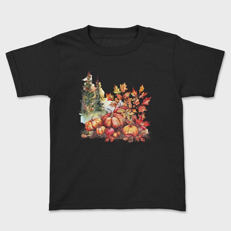 Autumn Pumpkins Leaves, Tricou Copii