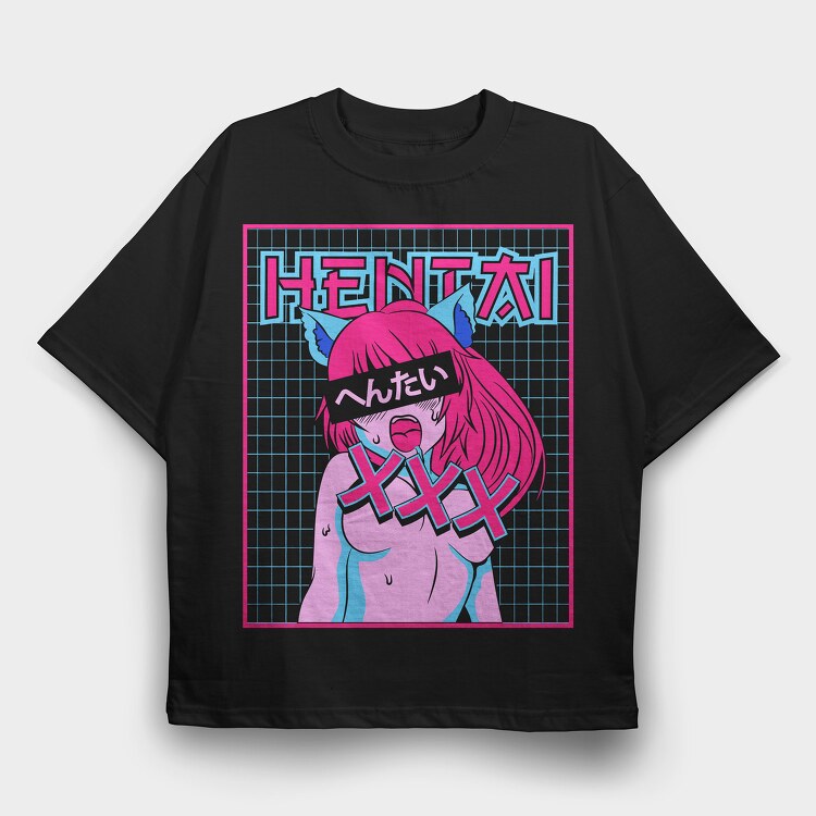 Hentai 1, Tricou Oversize Barbati (Unisex)