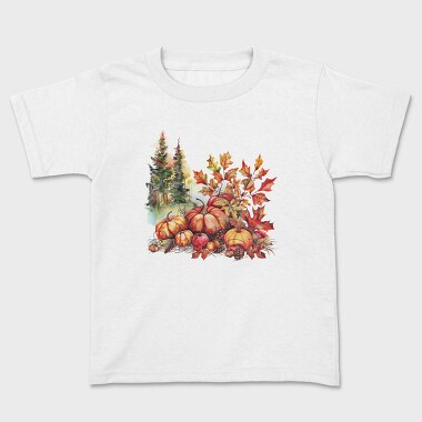Autumn Pumpkins Leaves, Tricou Copii
