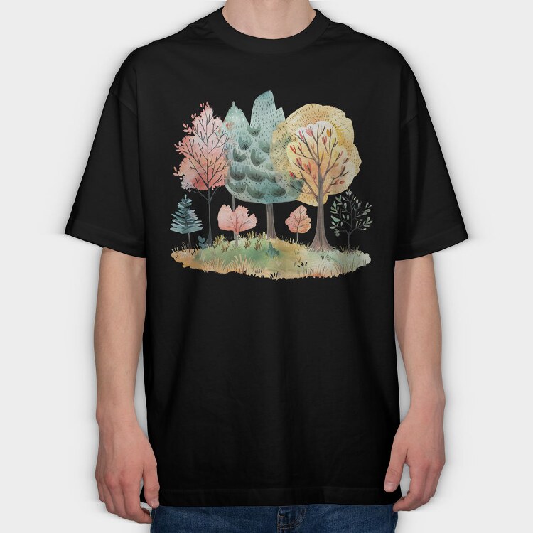 Autumn Magic Forest, Tricou Oversize Barbati (Unisex)
