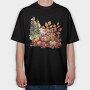 Autumn Pumpkins Leaves, Tricou Oversize Barbati (Unisex)