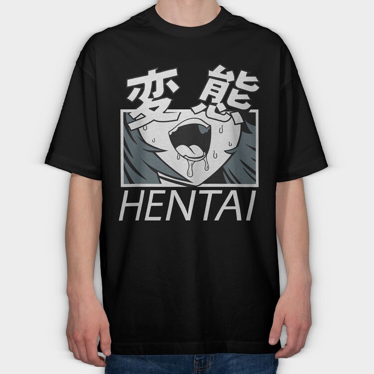 Hentai 3, Tricou Oversize Barbati (Unisex)