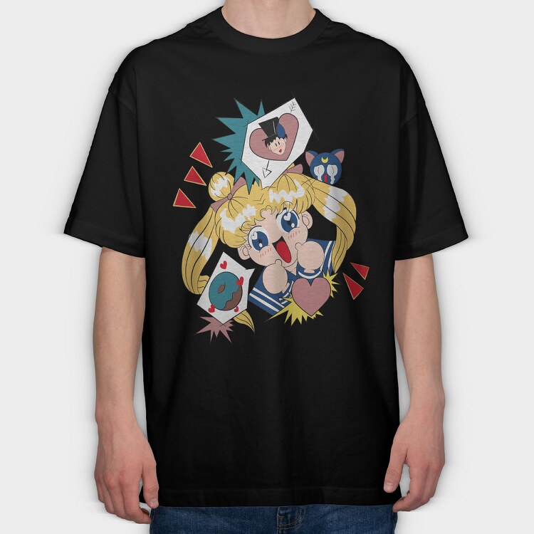 Sailor Moon 20, Tricou Oversize Barbati (Unisex)
