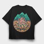 Campfire Outdoors Illustration, Tricou Oversize Barbati (Unisex)