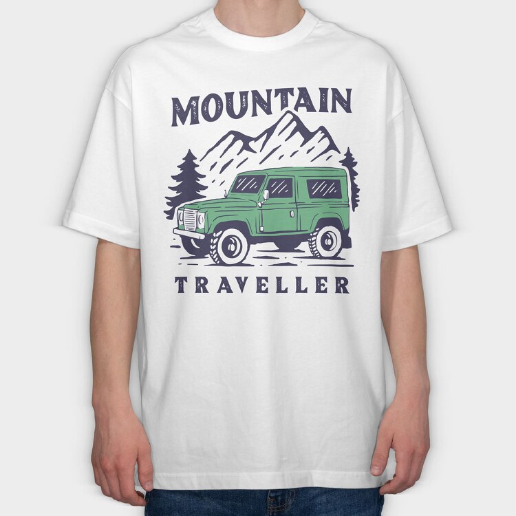 Mountain Traveller, Tricou Oversize Barbati (Unisex)