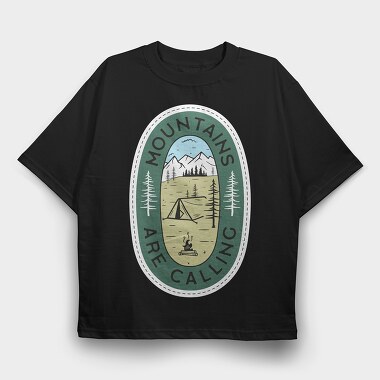 Mountains Are Calling Camp, Tricou Oversize Barbati (Unisex)