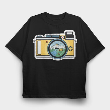 Camping Camera, Tricou Oversize Barbati (Unisex)
