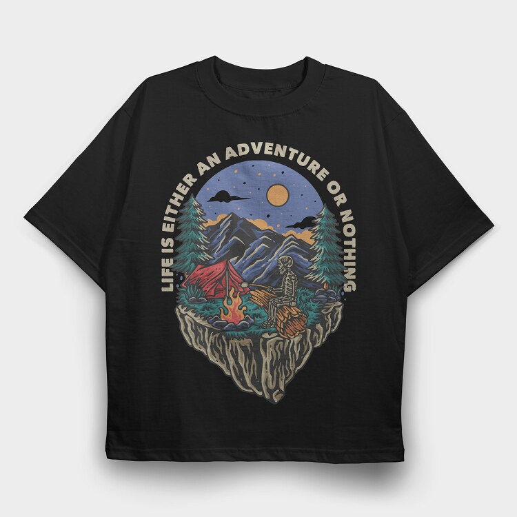 Adventure or Nothing, Tricou Oversize Barbati (Unisex)