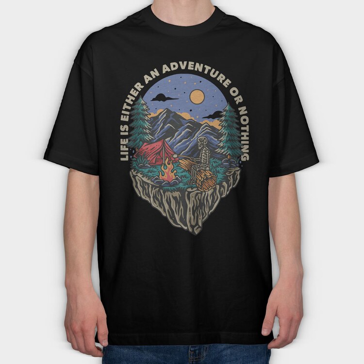Adventure or Nothing, Tricou Oversize Barbati (Unisex)
