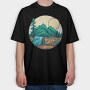 Camping Illustration 9, Tricou Oversize Barbati (Unisex)