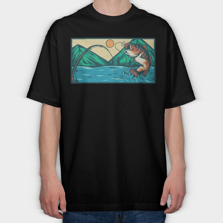 Bass Fishing 6, Tricou Oversize Barbati (Unisex)