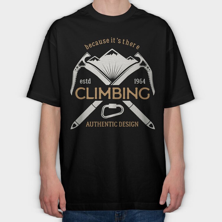 climbing mountain, Tricou Oversize Barbati (Unisex)