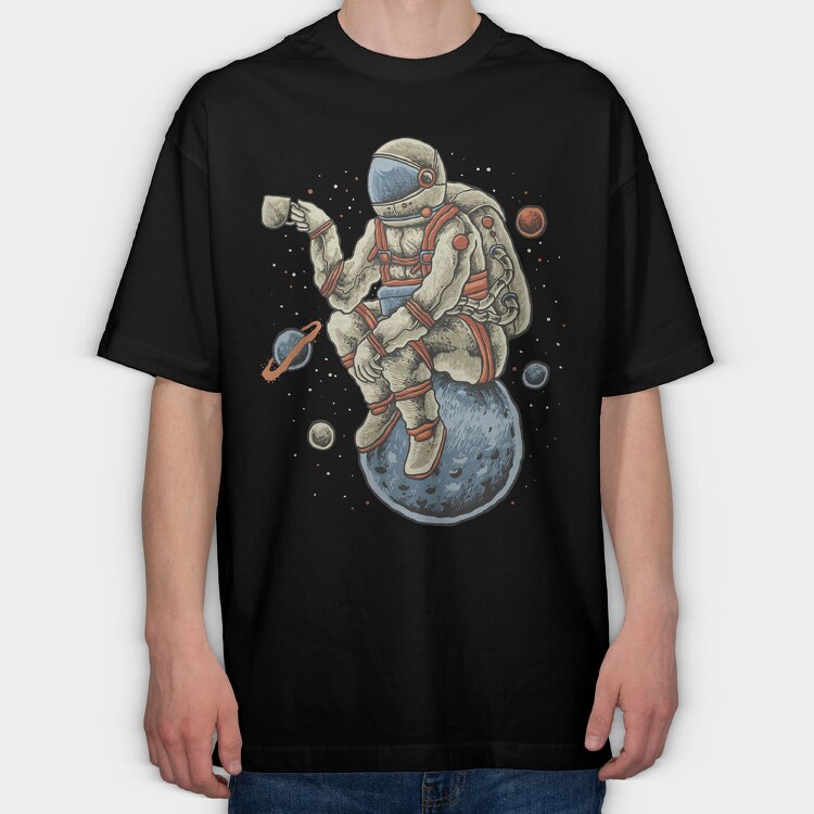 Coffee Astronaut, Tricou Oversize Barbati (Unisex)