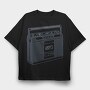 Vintage Audio Illustration 2, Tricou Oversize Barbati (Unisex)