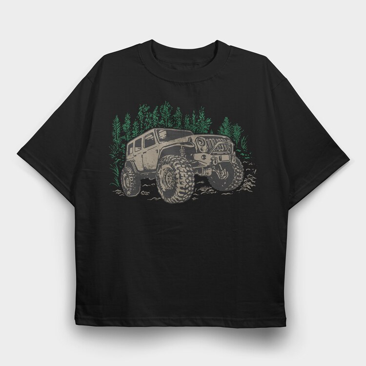 Offroad Jeep, Tricou Oversize Barbati (Unisex)