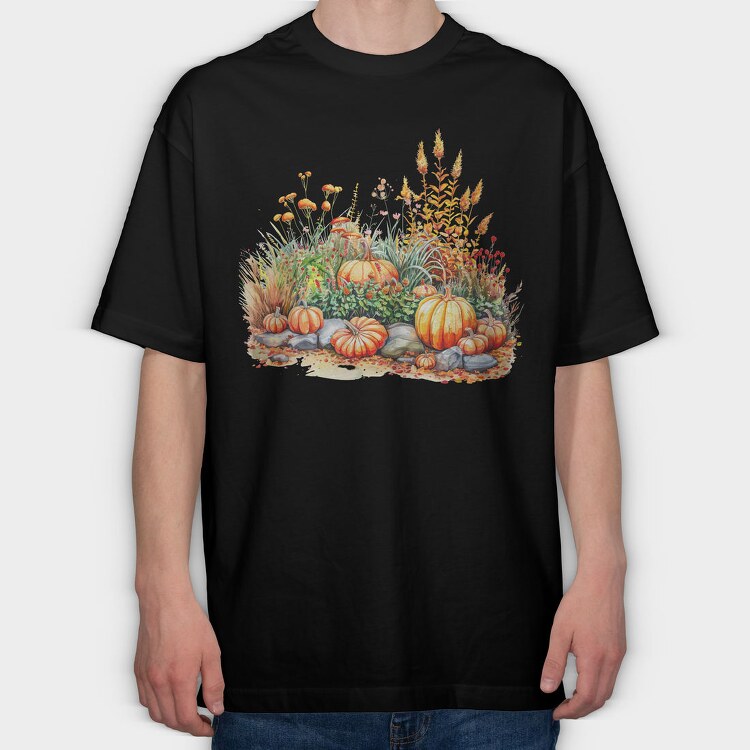 Autumn Harvest Pumpkins, Tricou Oversize Barbati (Unisex)