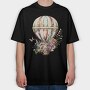 Balloon Floral Journey, Tricou Oversize Barbati (Unisex)