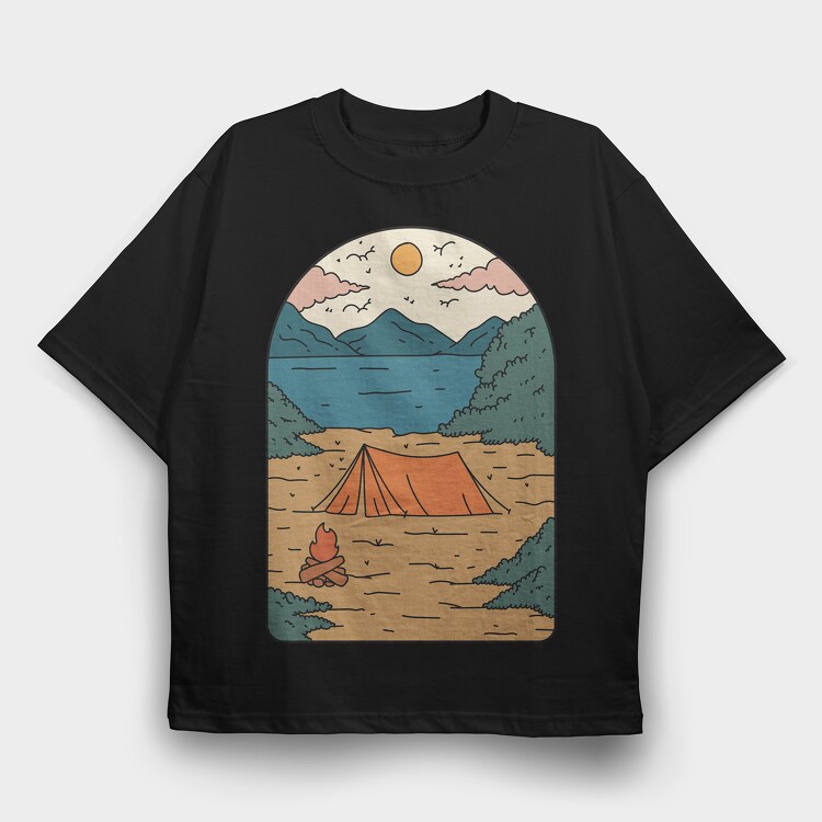 Landscape Nature 3, Tricou Oversize Barbati (Unisex)