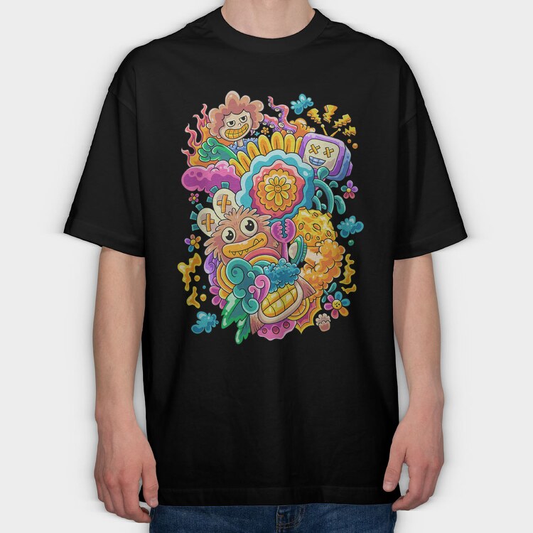 Colorful Collage, Tricou Oversize Barbati (Unisex)