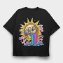 Skull Rainbow, Tricou Oversize Barbati (Unisex)