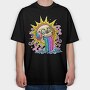 Skull Rainbow, Tricou Oversize Barbati (Unisex)