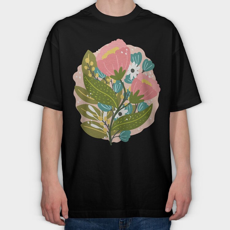 Bouquet of Flowers 2, Tricou Oversize Barbati (Unisex)
