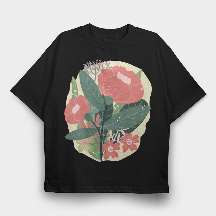Bouquet of Flowers 3, Tricou Oversize Barbati (Unisex)