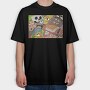 Psychedelic Illustration, Tricou Oversize Barbati (Unisex)