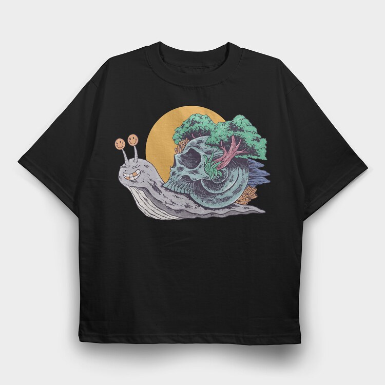 Snail Skull, Tricou Oversize Barbati (Unisex)