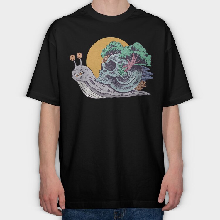 Snail Skull, Tricou Oversize Barbati (Unisex)