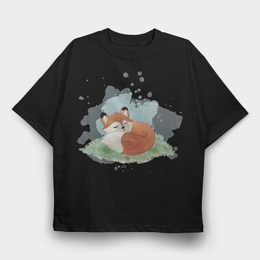 Watercolor Fox, Tricou Oversize Barbati (Unisex)