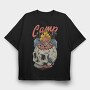 Camp Trip With Campfire on the Skull, Tricou Oversize Barbati (Unisex)